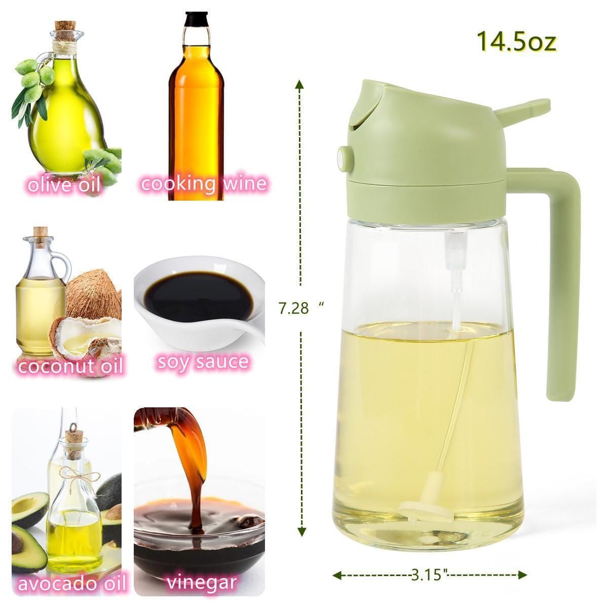 2-in-1 Oil Dispenser - Glass, Spray and Pour Design