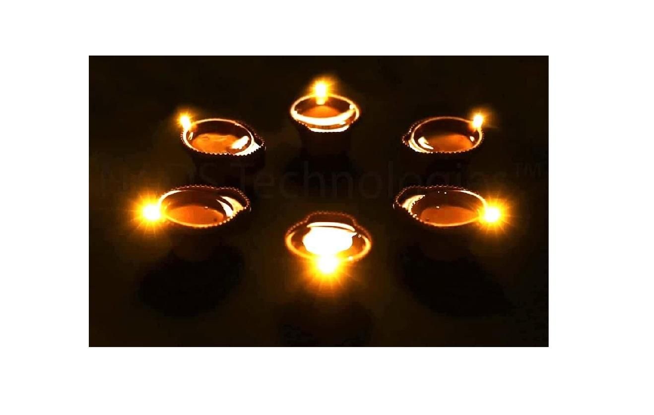 LED Light Water Sensor Diyas with, Ambient Lights.