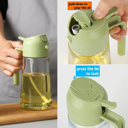 2-in-1 Oil Dispenser - Glass, Spray and Pour Design