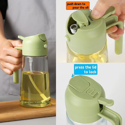 2-in-1 Oil Dispenser - Glass, Spray and Pour Design
