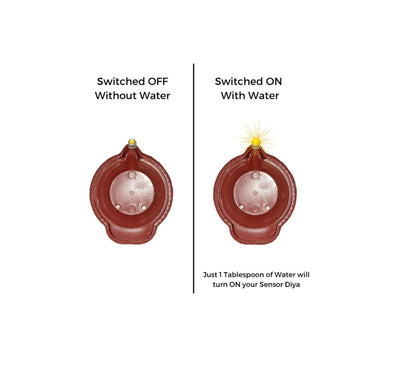 LED Light Water Sensor Diyas with, Ambient Lights.
